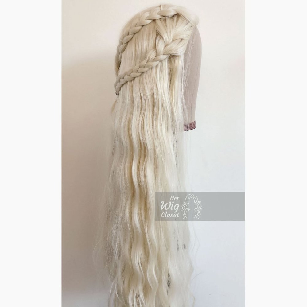 32“ Wavy Icy Blonde Synthetic Wig | Daenerys - Picture 1 of 15
